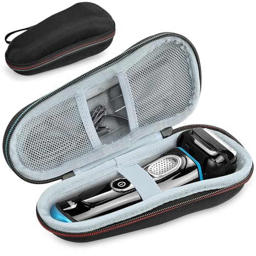 Braun Shaver Travel Case - Hard EVA Protective Holder for Series 3/5/6/7/8/9 Pro+ & All Models (Fits 3s, 5s, 7s, 8s, 9s)-Water-Resistant Men's Electric Razor Storage Pouch for Gym & Vacation