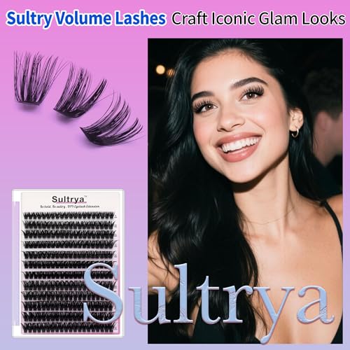 Sultrya 80D Eyelash Extensions Clusters - 240pcs 9-16mm