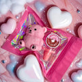 LOVELY Bear Lip Balm Set - Adorable Catoon Warm Change Lip Gloss & Lipblam Combo Long Lasting Nourishing Lip Glow Oil Non-sticky Primer Lip Tint(2pcs) (Light pink lip blam with Lollipop Lip Gloss, 1)