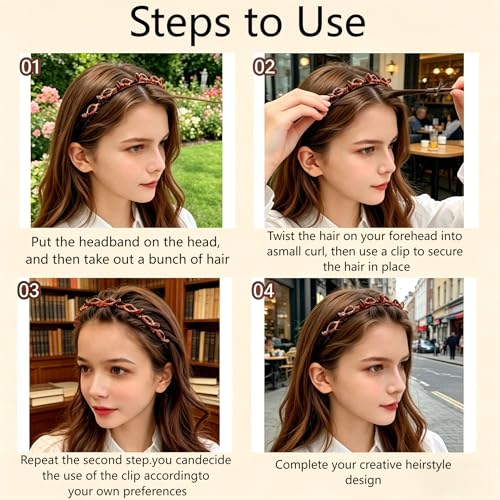 6-Piece Hair Clip Headband Set with Anti-Slip Clips