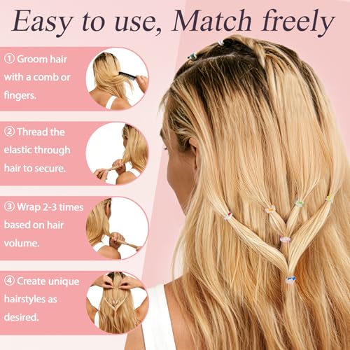 1000pcs Mini Clear Hair Rubber Bands - Soft, Durable Hair Ties for Kids