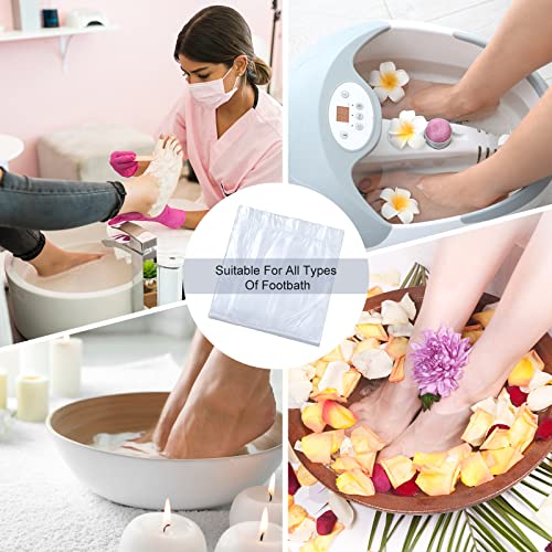 100 Disposable Foot Bath Liners - Durable Plastic Pedicure Bags, 25 x 23 Inches