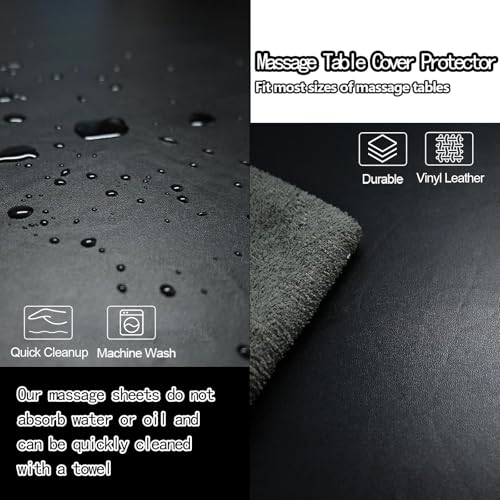 Waterproof Vinyl Massage Table Cover - Fitted Elastic Spa & Lash Bed Protector
