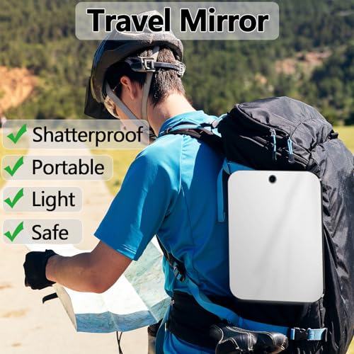 2-Pack Shatterproof Shower Mirror 10.7x8 inch Plexiglass