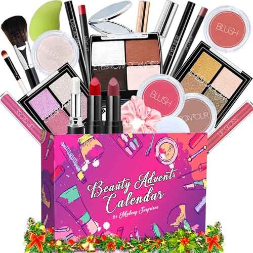 Makeup Advent Calendar 2025 Teen Girls Women Beauty Countdown Calendar Christmas Gifts for Women Teen Girl Trendy Stuff Unique Makeup Set Gifts Mascara Lipstick Blush Eyebrow Gel Eyeshadow
