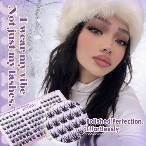 JIMIRE 8-12MM Lash Clusters Natural Look Wispy Cluster Eyelash Extensions C Curly Short Eyelash Clusters 120Pcs Soft DIY Individual Cluster Lashes Natural Lash Extensions at Home