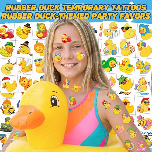 96 Rubber Duck Temporary Tattoos - Party Favors & Stickers