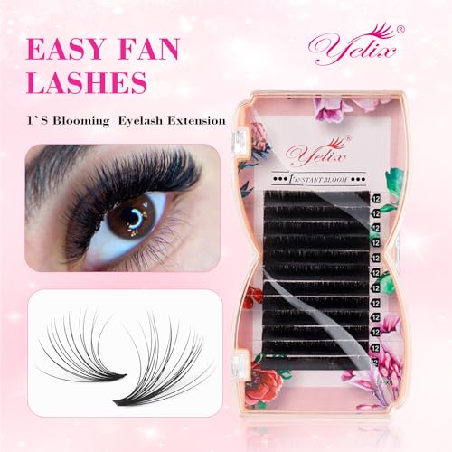 Auto Blooming Self Fanning Lash Extensions 0.05mm CC Curl 8-15mm