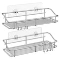 Stainless Steel Shower Caddy Shelf No Drill Adhesive 2 Pack