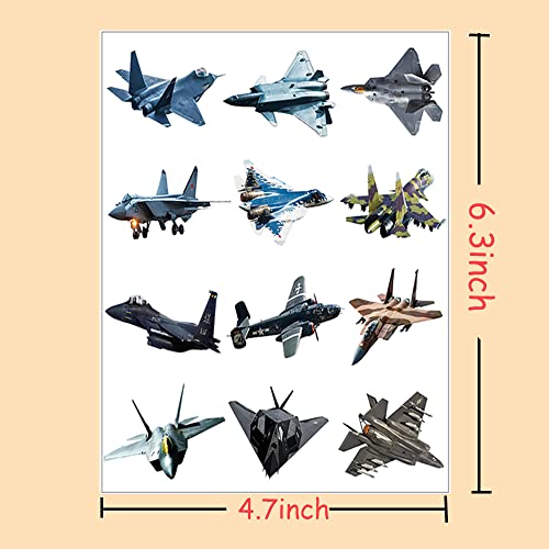 Fighter Jet Temporary Tattoos for Kids - 20 Sheets