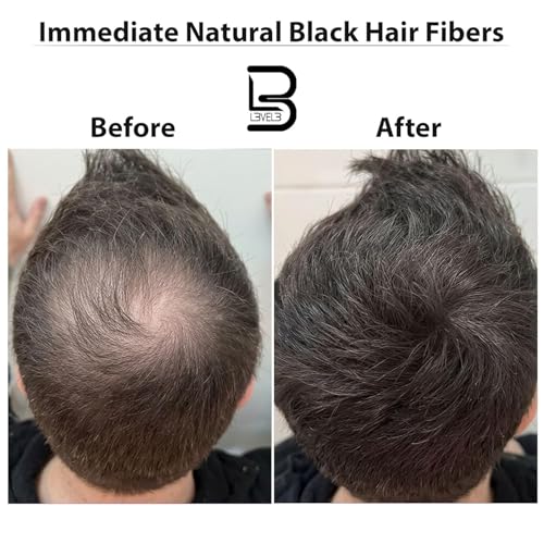 L3 Black Hair Fiber Spray - Instant Coverage for Thinning Hair