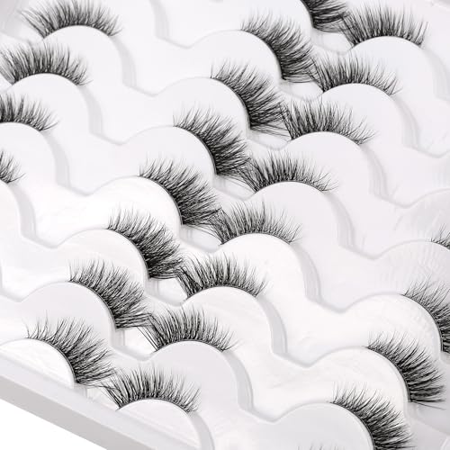 Half False Eyelashes Cat Eye 16 Pairs Clear Band Lashes