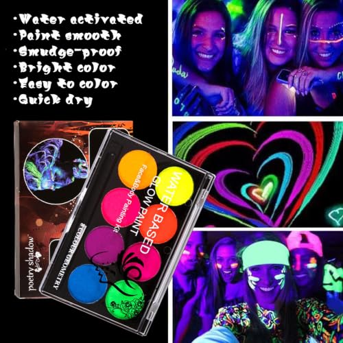8-Color UV Neon Glow Makeup Palette | Blacklight Eyeliner Kit
