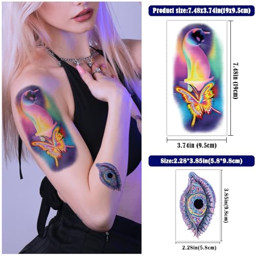 Cosmic Space Temporary Tattoos, 77 Sheets Waterproof Designs
