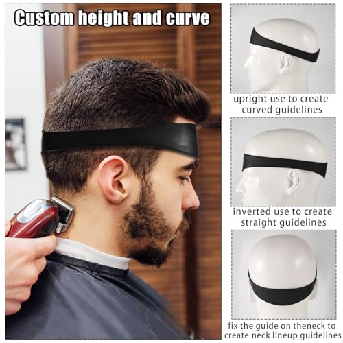 Hair Trimming Guide Bands, Black Silicone Fade Cutting Tool Set