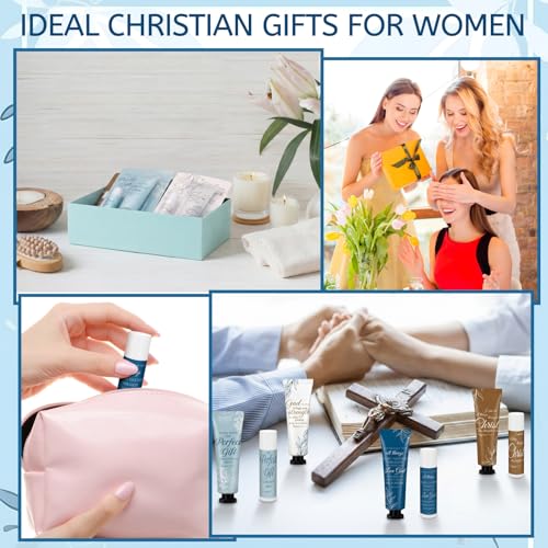 Leelosp Christian Religious Gifts for Women - God Says You Are - Mini Hand Cream and Lip Balm Birthday Gift for Women Sister Friend Daughter Mom Grandma Female Coworker (Bright Color,24 Packs)
