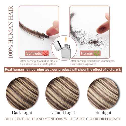 Clip in Hair Extensions Real Human Hair Extensions 20 Inch Human Hair Clip in Extensions Balayage Chocolate Brown to Caramel Blonde Clip ins for Women Remy Human Hair Extensions #4/4/27 80g 5pcs