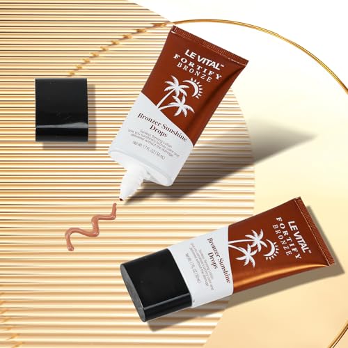 Le Vital Instant Bronzing Gel - Water-Resistant Face & Body, 2-Pack