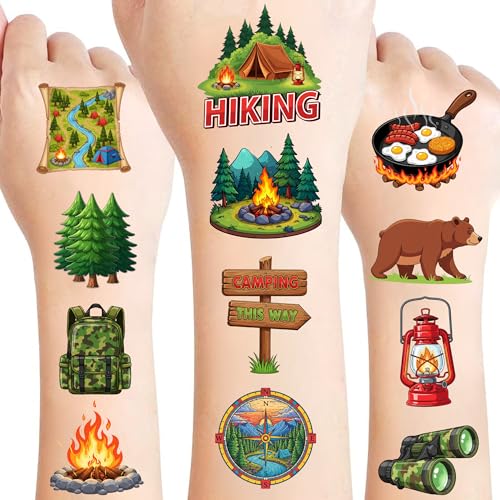50pc Camping Temporary Tattoos for Kids - Party Favors