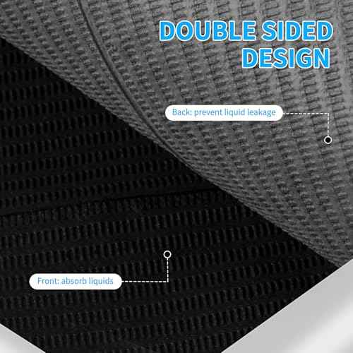 Gusnilo Nail Art Table Mat - Disposable Nail Paper Towels (50PCS) - Black Waterproof 3-Ply Nail Art Paper 13" X 18" Pads for Nail Table Decoration Kit, Nail Art Accessories