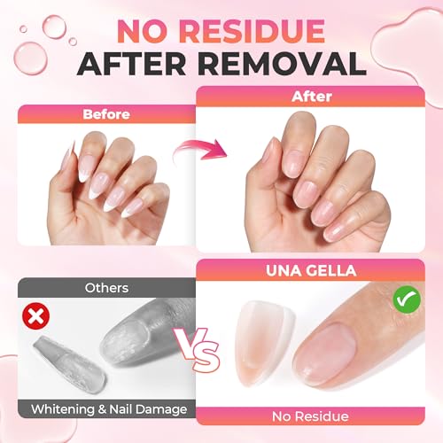UNA GELLA Press On Nail Glue Remover - Gentle Non-Acetone Kit (20ml, 2 Pack)