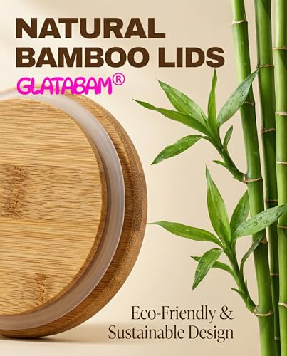 Clear 4oz Glass Candle Jars with Bamboo Lids 12-Pack - Reusable Candle Containers