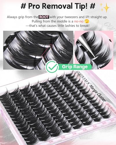 Reusable Fluffy Manga Lash Clusters Set - 12-14-16mm Wispy Extensions