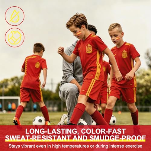 IFVGFB Spain Face & Body Paint Sticks - Bright Red & Yellow for Sports Fans