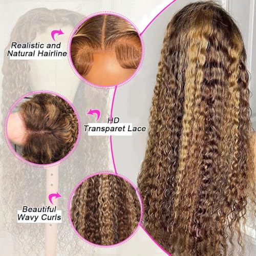 13x6 HD Lace Front Wig 30" Deep Wave Human Hair 4/27