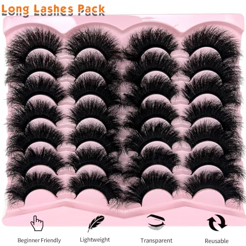 Fluffy Faux Mink Strip Lashes 20mm - 14 Pairs Reusable