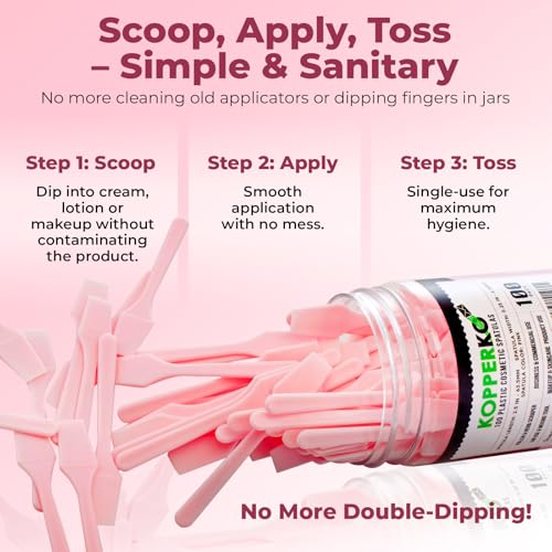 Kopperko Cosmetic Spatulas 2.5" Small Plastic 100 Pack