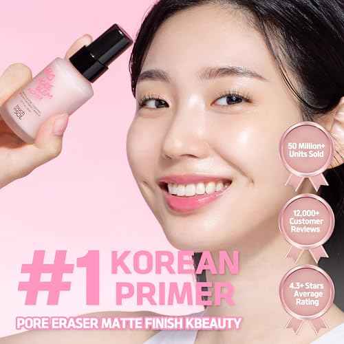 TOUCH IN SOL No Poreblem Primer ? Pore Primer for Korean Makeup, Mattifying Primer for Oily Skin, Pore Eraser for Large Pores, Blurring Finish from K Beauty (1.01 fl.oz/30ml)