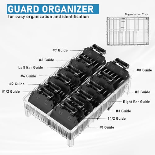Professional Hair Clipper Guards Set with Organizer - 14 Pieces