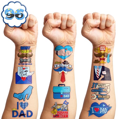 Father's Day Temporary Tattoos - 104 PCS Party Favors