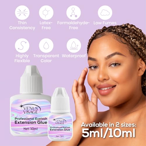 Venus Visage Professional Eyelash Extension Glue, 5mL, 2 Pack