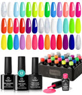 Beetles Neon Gel Nail Polish Set - 23 Pcs Rainbow Kit with Base & Top Coat