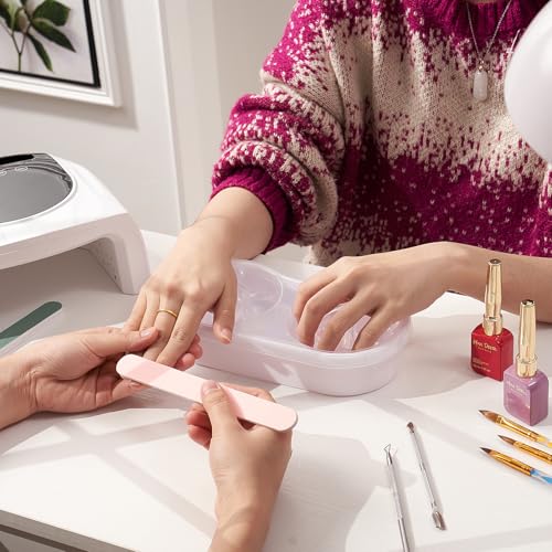 Dual Hand Nail Soaking Bowl Kit - Double-Layer Acrylic & Gel Remover