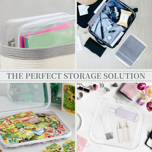 3-Pack Clear Hard Shell Zipper Pouches | Waterproof Organizer