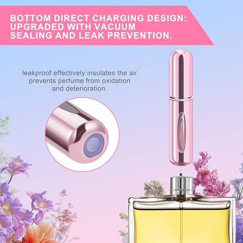 5 Pack Refillable Travel Perfume Bottles with View Window - 5ml
