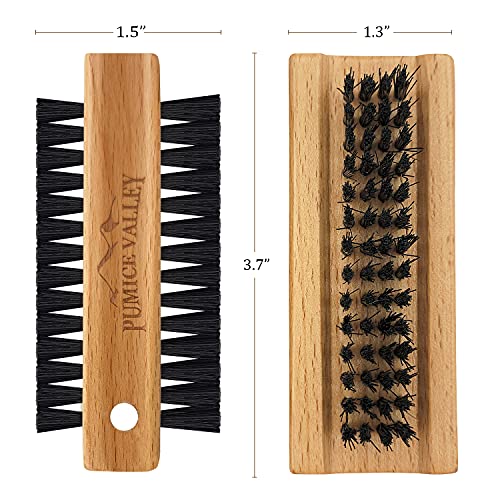 Beechwood Nail Brush with Charcoal Nylon Bristles - Double-Sided for Fingernails and Toes