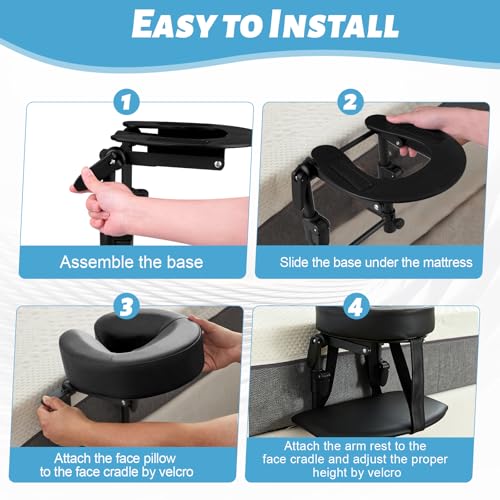 Adjustable Massage Headrest for Bed with Armrest