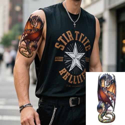 Waterproof Temporary Tattoos - Mermaid, Dragon & Tribal Designs