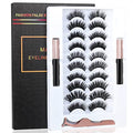 Magnetic Eyelashes Kit with Eyeliner - 10 Pairs, No Glue