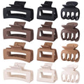 Hair Claw Clips Set - 12 Pack, 3 Styles for All Hair Types