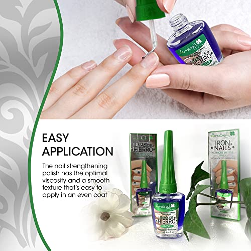 Arobell Iron Nail Hardener and Strengthener for Brittle Nails - 0.4 oz