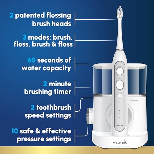 Waterpik Sonic-Fusion 2.0 Professional White Electric Toothbrush & Water Flosser