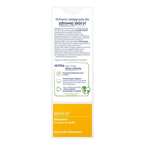 Nivea Sun Matting Face Cream Aligning Skin Color With High Protection, Spf 50, 50 Ml
