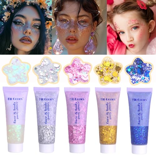 Chunky Face Glitter Gel - 5 Colors (30ml each)