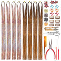 Hair Tinsel 48" 8 Pack 2000 Strands Pink Brown