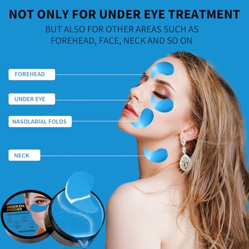 Under Eye Masks for Dark Circles and Puffiness 70PCS, Under Eye Patches for Puffy Eyes Treatment, Under Eye Gel Pads w/Collagen, Retinol, Hyaluronic Acid for Eye Bags Treatment, Gel Eye Mask Skincare